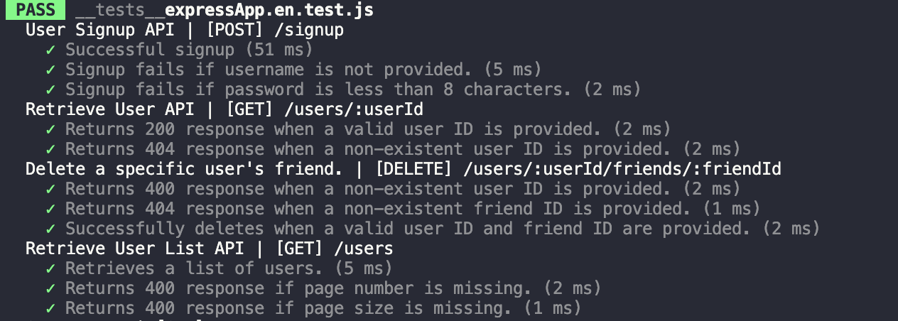 test result
